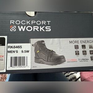 Rockport Black Men's Boots Genuine Leather Steel Toe